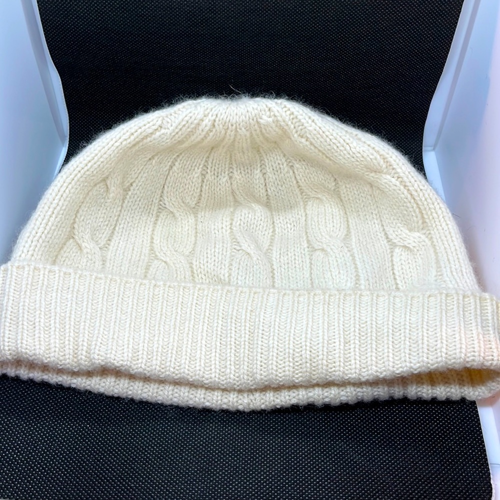 100% Cashmere Cable Knot Beanie